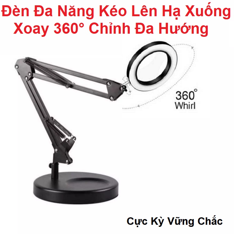 Đèn Để Bàn 26cm Xoay 360 Độ, Tặng Kèm Kẹp Điện Thoại - Đèn Học Đa Năng Gấp Gọn - Make Up - Quay Livestream Tiktok