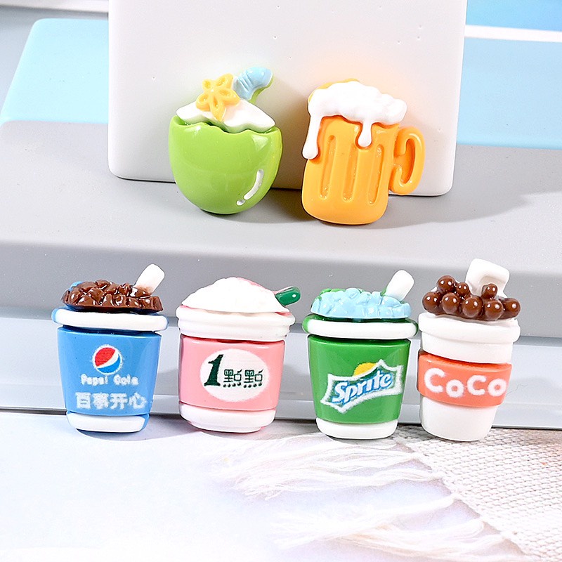 Charm (C394) slime/ Dụng Cụ Charm Trang Trí [Ko Keo &amp; Nút] Hình Nước Giải Khát