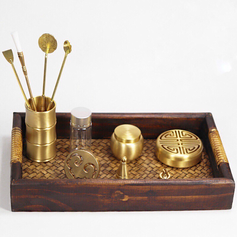 Bộ dụng cụ tạo nhang đốt trầm hương bộ dụng cụ tạo hình khuôn chế tác bột trầm bằng đồng thau