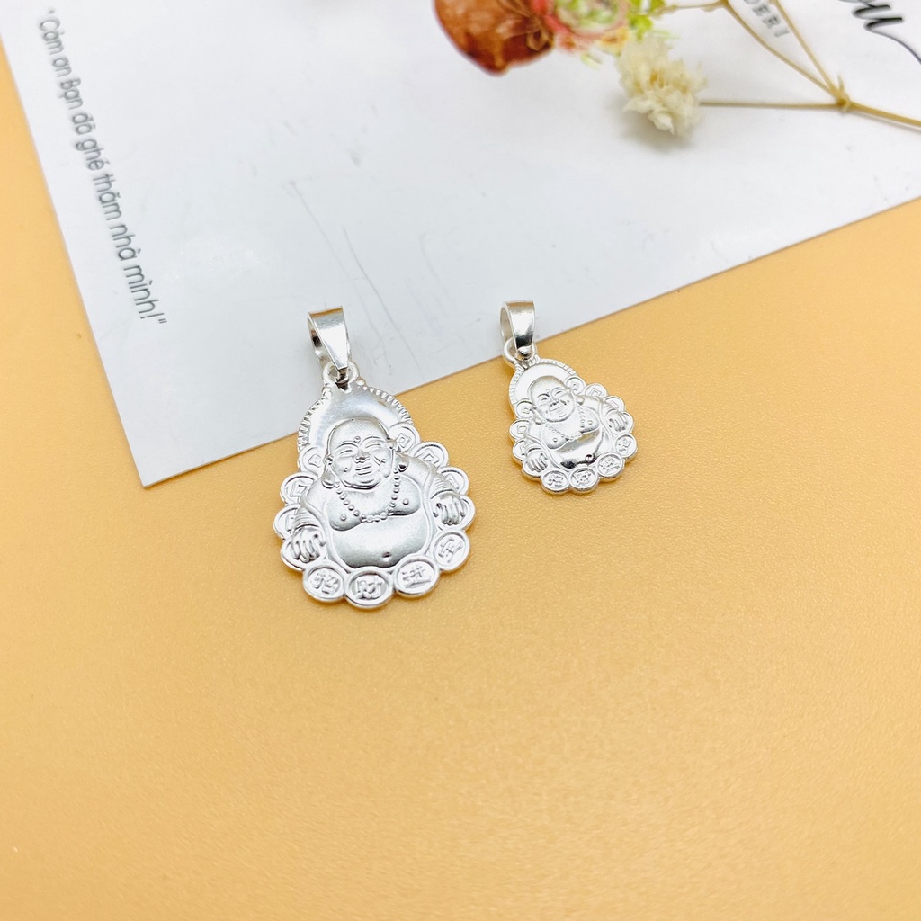Mặt dây chuyền bạc hình mặt Phật Di Lặc, trang sức Lợi Hoàn