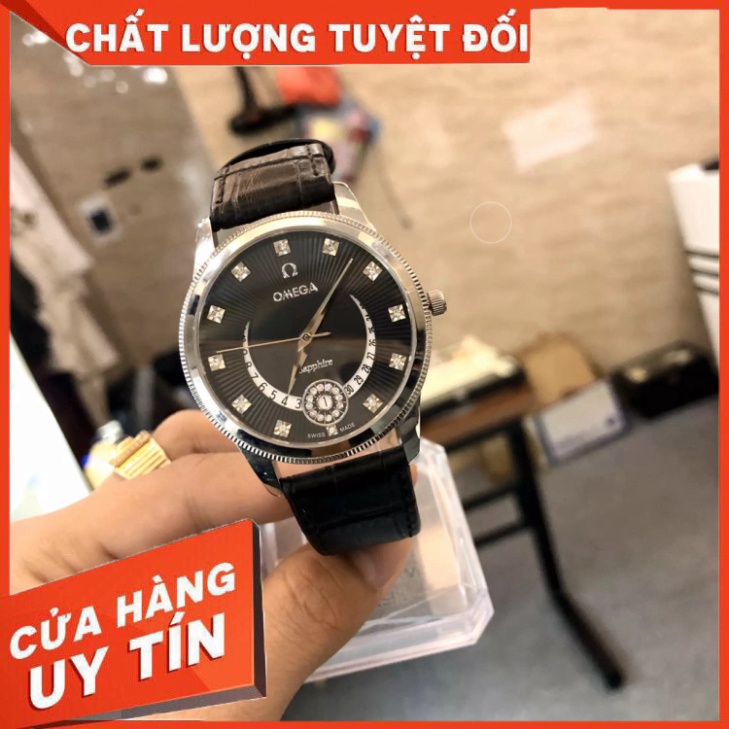 Đồng Hồ Nam 0mega Sapphire OM032 case 38mm Máy Pin Nhật Chống Xước Tuyệt Đối