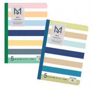 KLONG Sổ may Caro A4 Math Notebook 200 trang; MS 988