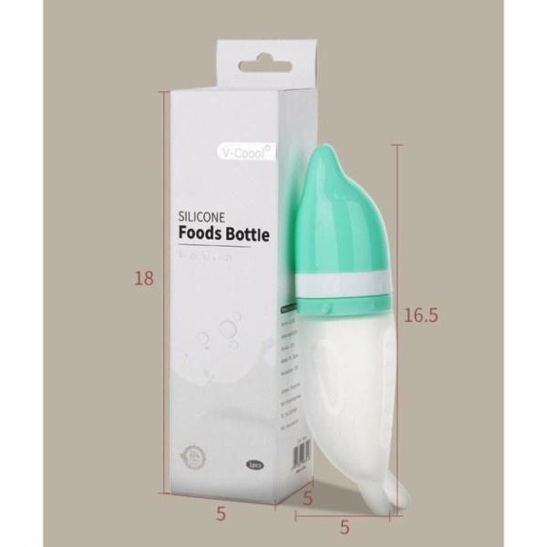 Bình thìa ăn dặm bột,uống sữa 2 IN 1 kèm núm nhai hoa quả silicon chuẩn hãng Vcool