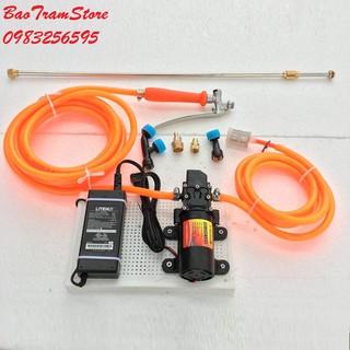 Bộ máy phun phân bón, tưới cây dùng ráp từ máy bơm tăng áp mini tự ngắt 12v DUXIU DX2206