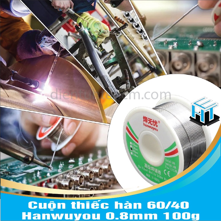 Cuộn thiếc hàn 60/40 Hanwuyou 0.8mm 100g