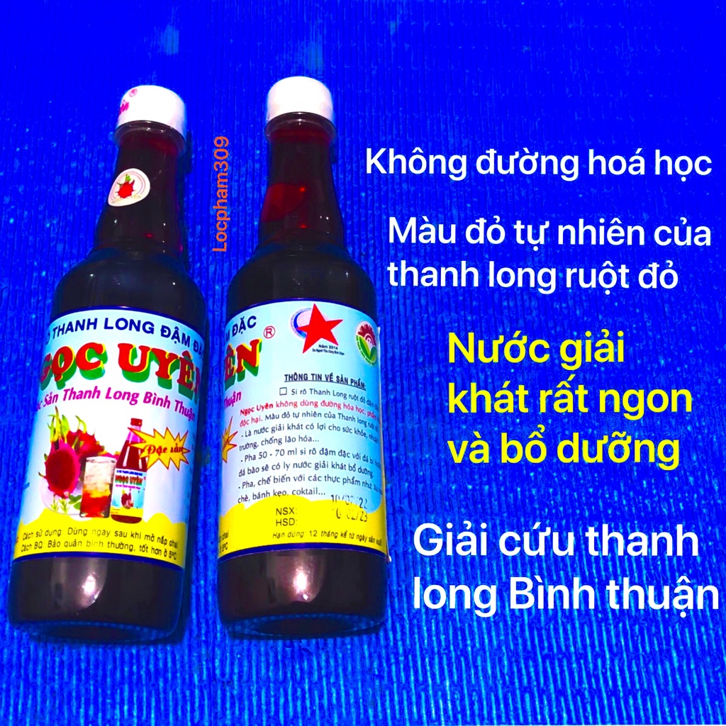 Siro thanh long ruột đỏ đậm đặc Ngọc Uyên đặc sản Bình thuận giải khát bổ dưỡng cocktail xu xoa bánh kẹo chè