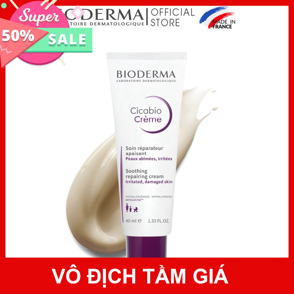 Kem dưỡng phục hồi da tổn thương Bioderma Cicabio Crème 40ml mã 9546