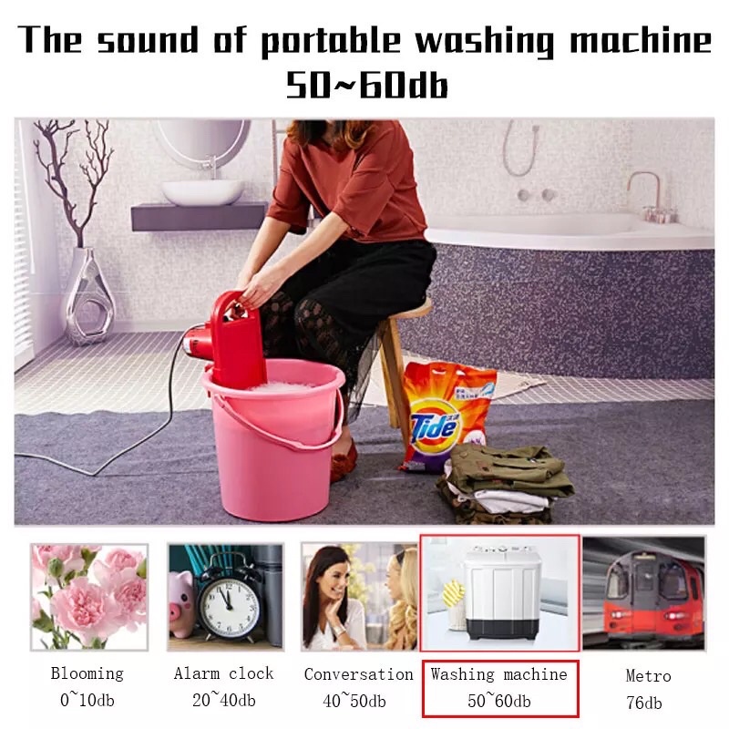 Máy giặt di động 3kgs mini cầm tay giặt trong xô, thùng tiện ích cho gia đình - 4503