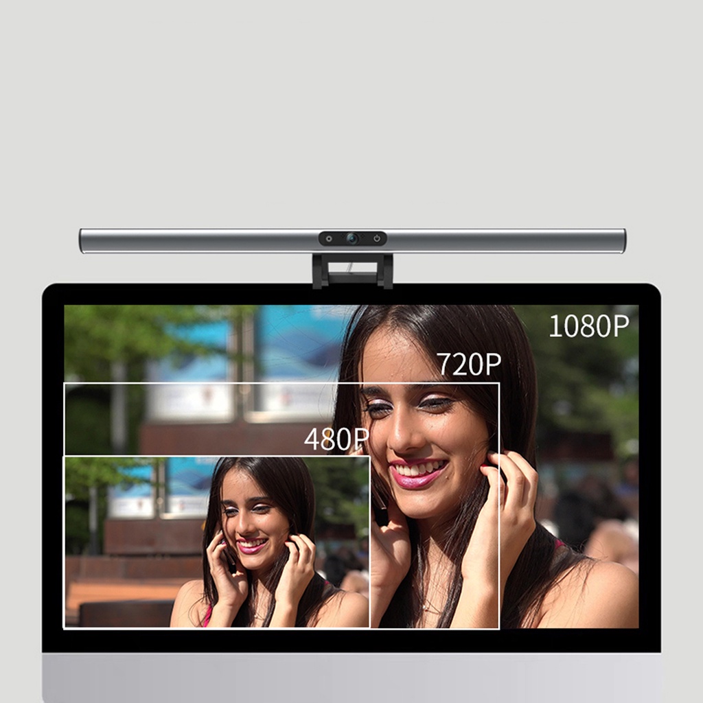 Đèn treo gắn màn hình laptop, máy tính tích hợp camera 1080p, ba chế độ màu, hình ảnh sắc nét, chất liệu hợp kim nhôm.