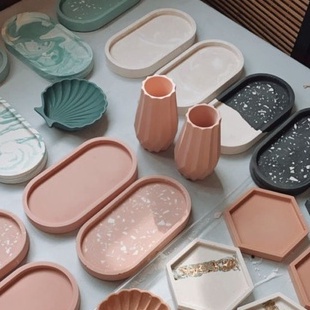 Khay Đựng Deco Chụp Ảnh Sản Phẩm Nến Thơm - Khay Lót Ly Trang Trí Văn Phòng