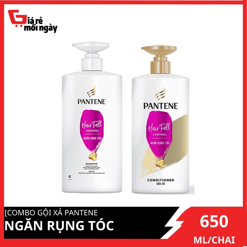 COMBO gội xả Pantene Ngăn rụng tóc 650mlX2