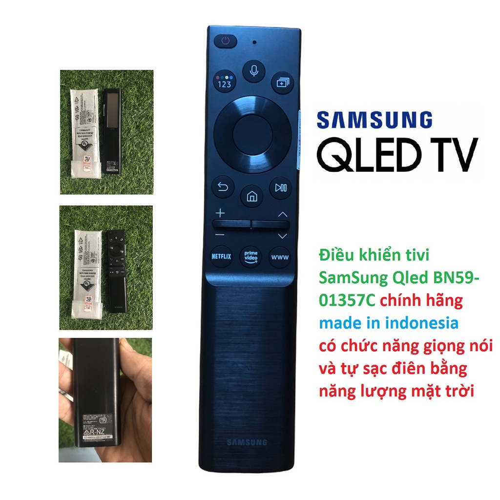 Điều khiển tivi SamSung Qled BN59-01357C chính hãng made in indonesia có chức năng giọng nói và tự sạc điên