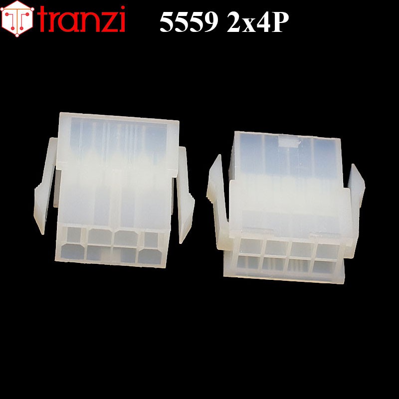 Vỏ header 4.2mm 5559 2x4P 24mm trắng - túi 10 cái