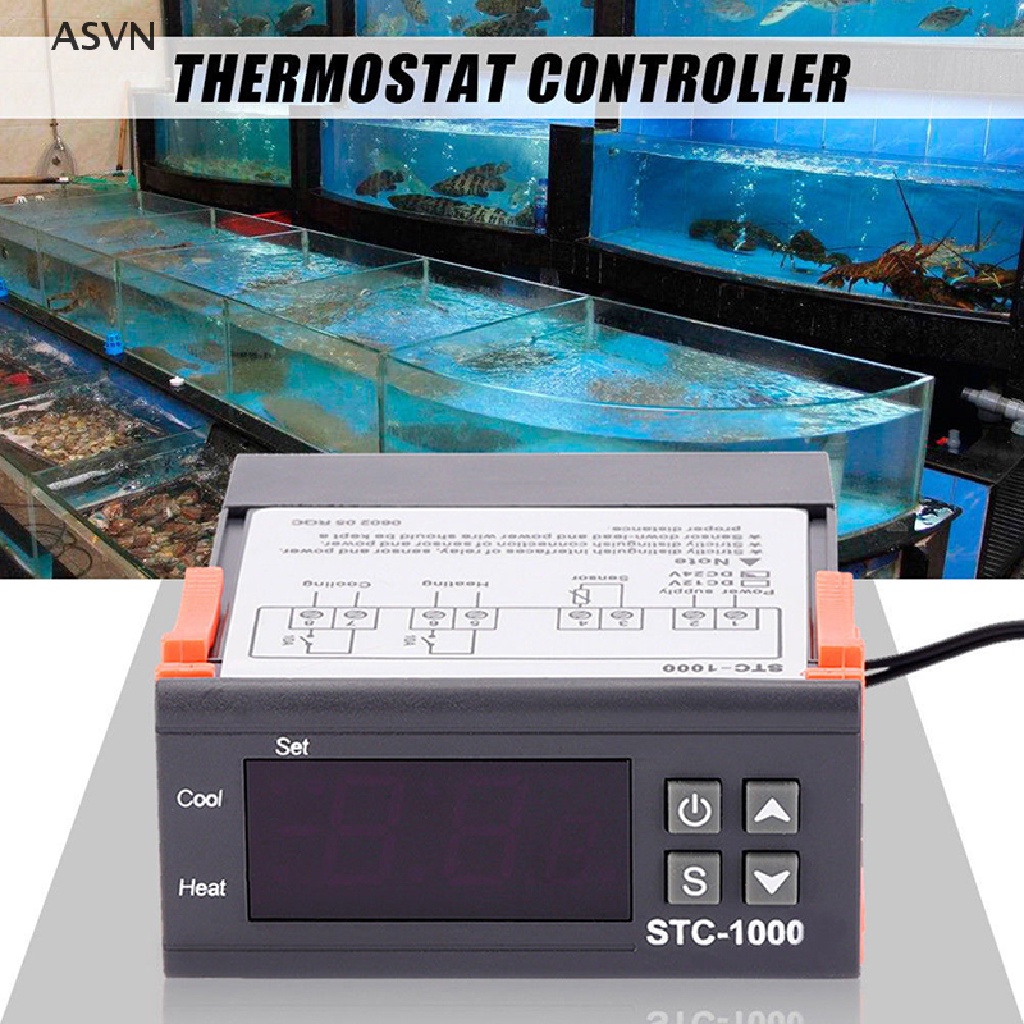Asvn❤ Mới Bộ Điều Khiển Nhiệt Độ Kỹ Thuật Số 12V / 24V / 110V / 220V STC-1000