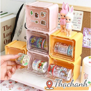 Kèm Sticker - Hộp Nhựa Chuyên Đựng Washi Tape 9*8cm