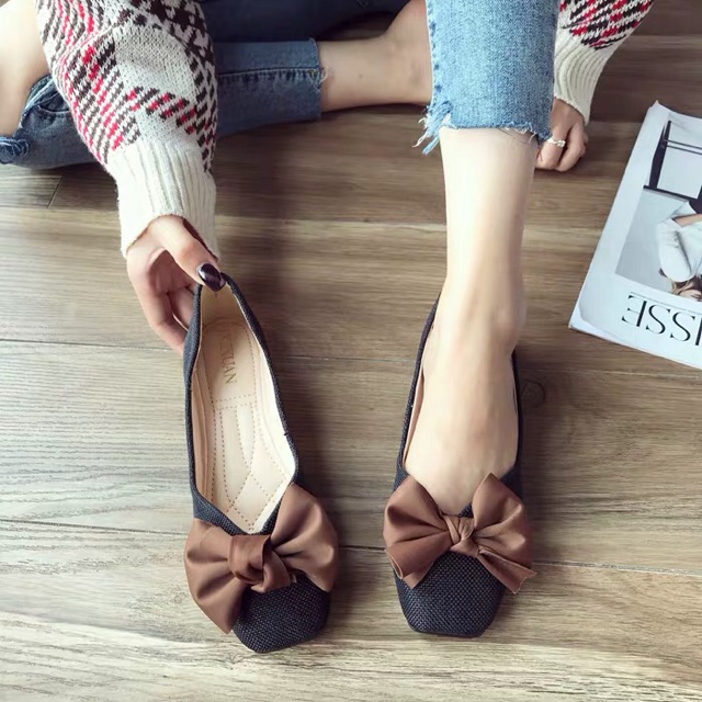 (ORDER) Giày búp bê vải dạ nơ vải BIG SIZE 35-41 | BigBuy360 - bigbuy360.vn