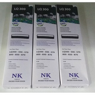 Bộ 3 Ribbon (Ruy Băng) Dùng Máy In Kim Epson LQ300 Đen - Hiệu NK ( LQ 300 / 500 / 570 / 800 / 850 / 870)