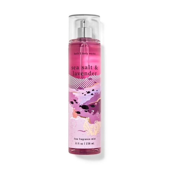 Xịt thơm toàn thân lưu hương Bath and Body Works - Sea Salt & Lavender 236ml