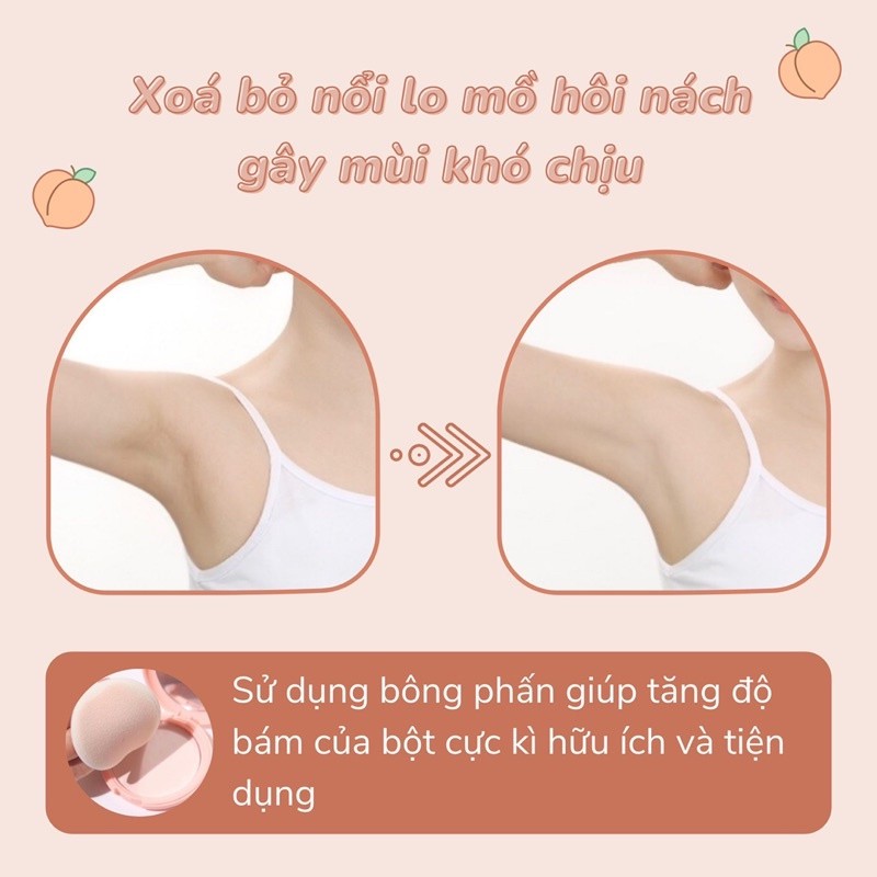 Phấn Nách Bột Khô Peach Deo Pact SO NATURAL Mùi Đào, Khô Thoáng Nâng Tone Da