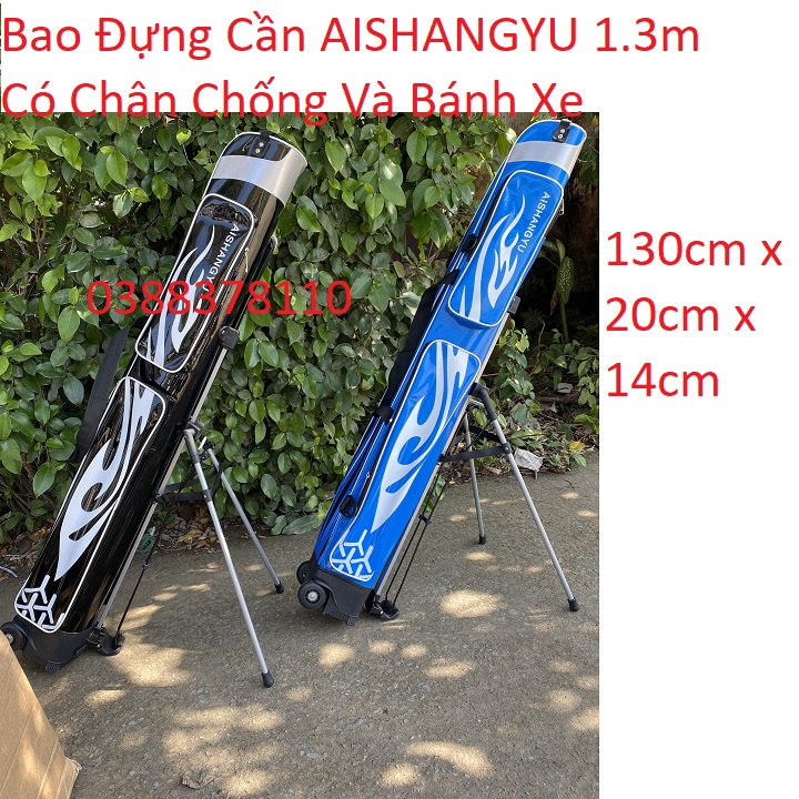 Bao Đựng Cần Câu Cá AISHANGYU 1.3m Có Chân Chống Và Bánh Xe Thuộc Dòng Cao Cấp