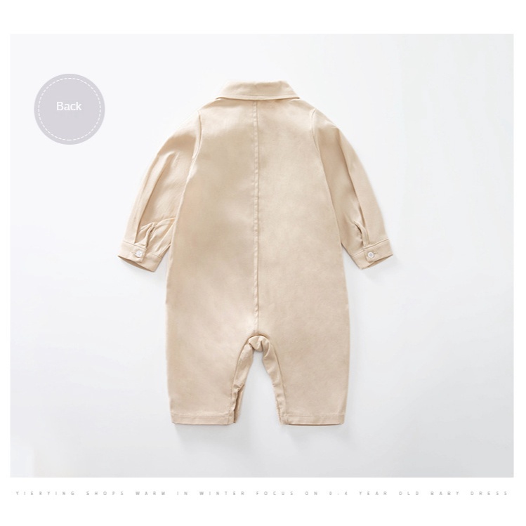 Bộ áo liền quần tay dài chất liệu cotton thoáng khí thời trang cho bé trai