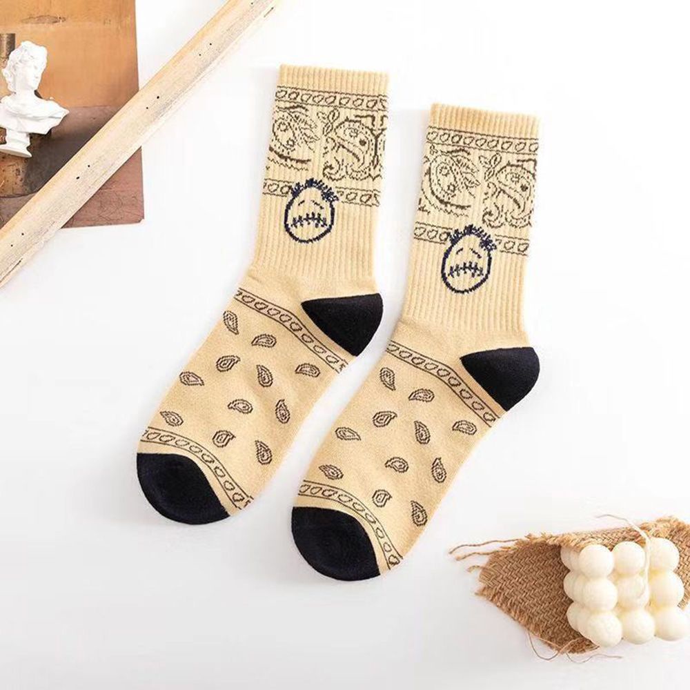 Vớ cotton ống dài thoáng khí in chữ thời trang dành cho nam và nữ