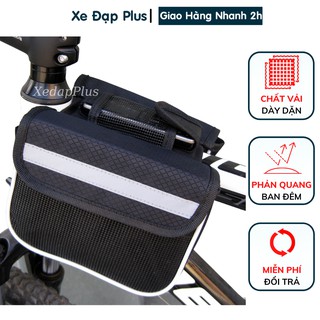 Túi đeo xe đạp đa năng treo khung sườn xe đạp đựng điện thoại, đồ dùng cao cấp màu trơn