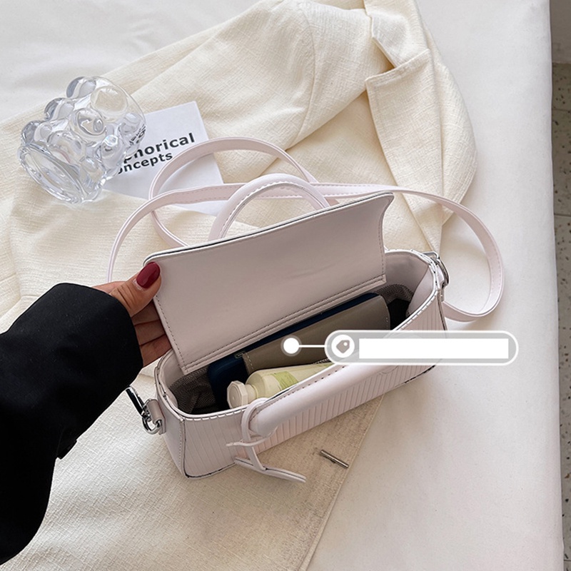 Túi Đeo Chéo Hình Vuông Nhỏ Họa Tiết Kẻ Sọc Dọc Chất Lượng Cao Cho Nữ