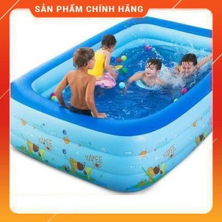 [Mã TOYXU6 hoàn 20K xu đơn từ 99K] BỂ BƠI PHAO BƠI 3 TẦNG CHỮ NHẬT 1,5M + TẶNG BỘ KEO VÁ [KHOGIASI]