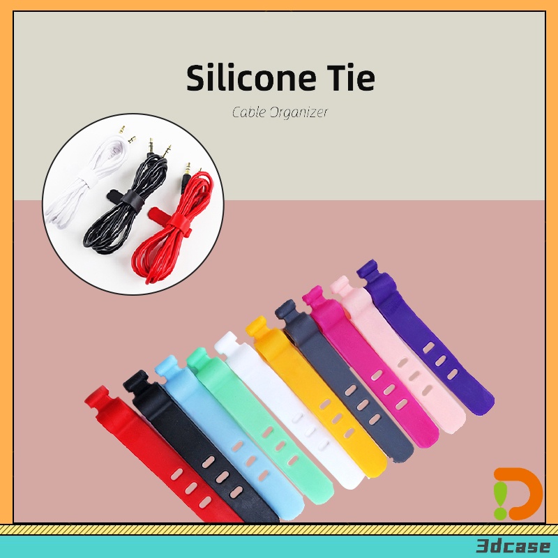Dụng cụ bảo vệ dây cáp dữ liệu/dây tai nghe điện thoại bằng silicon màu kẹo trơn tiện dụng