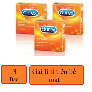 Bao cao su gai durex sensation hộp 3 cái