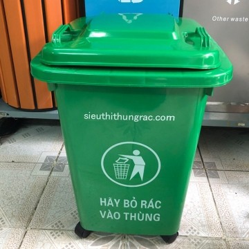 THÙNG RÁC Y TẾ 60 LÍT NẮP KÍN - CÓ 04 BÁNH XE