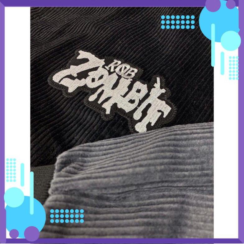 [Mặc Là Sang]  Áo Khoác Nhung Gân Bóng Chày ZOMBIF Form Rộng Mẫu Mới Siêu Chất | BigBuy360 - bigbuy360.vn