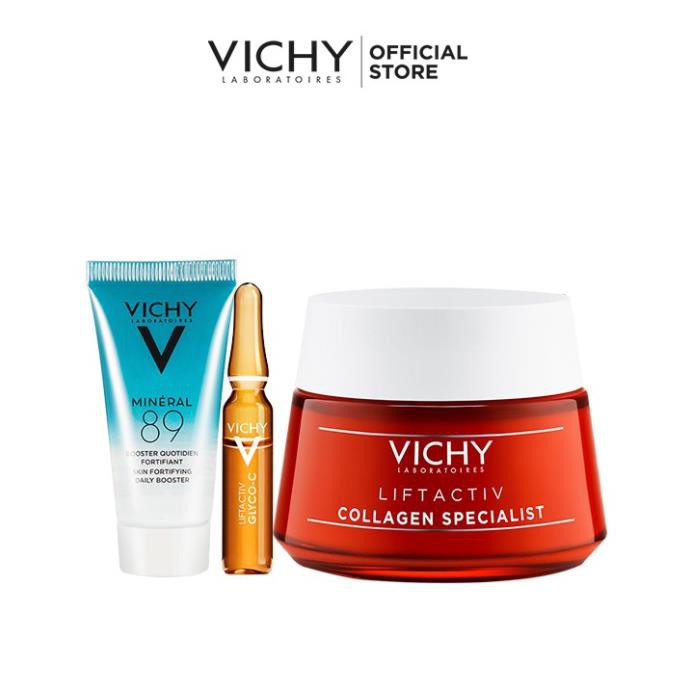 Bộ kem dưỡng hỗ trợ săn chắc, ngăn ngừa lão hóa và làm sáng da Vichy Liftactiv Collagen Specialist