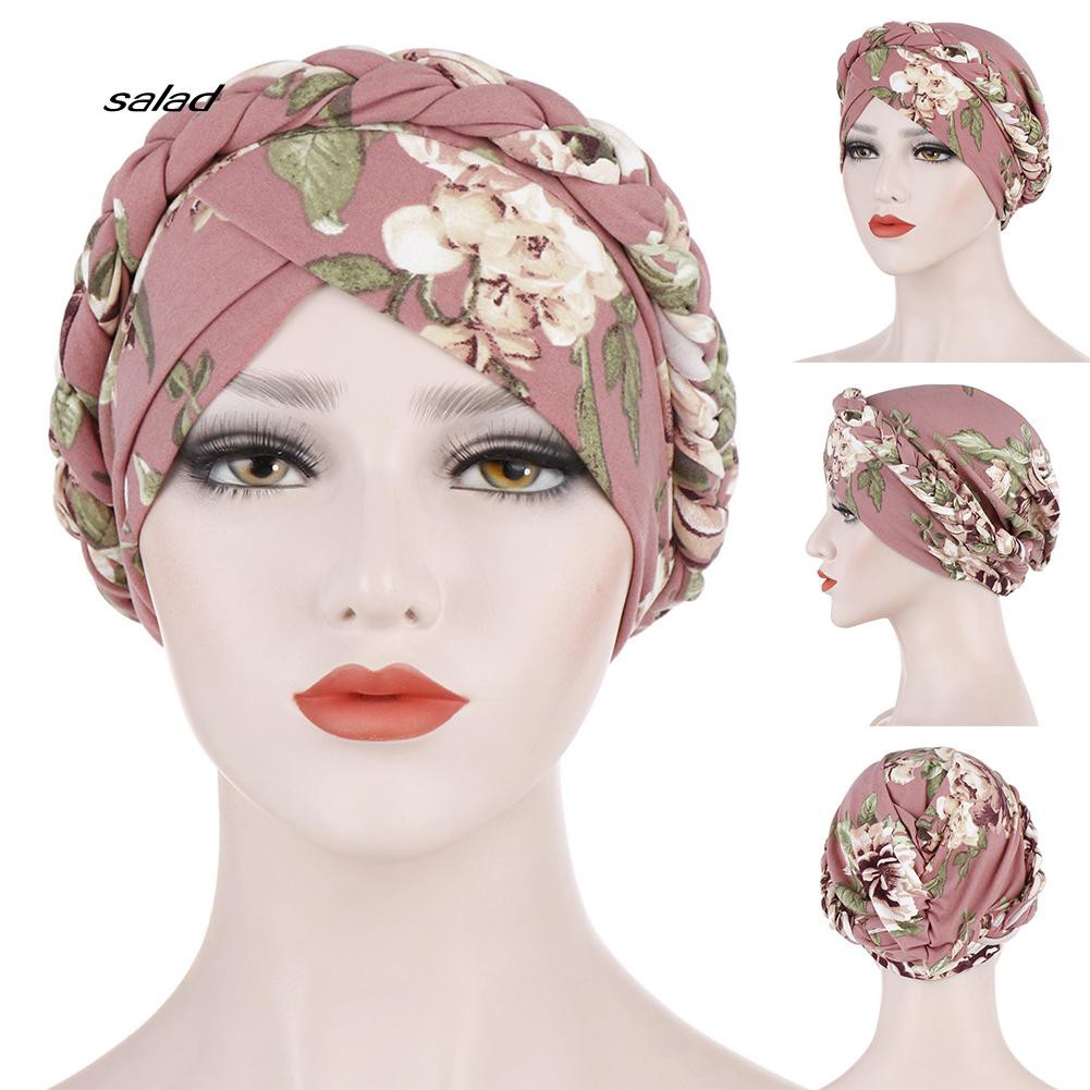 Mũ Turban Trùm Đầu In Hoa Thời Trang Cho Phụ Nữ Hồi Giáo