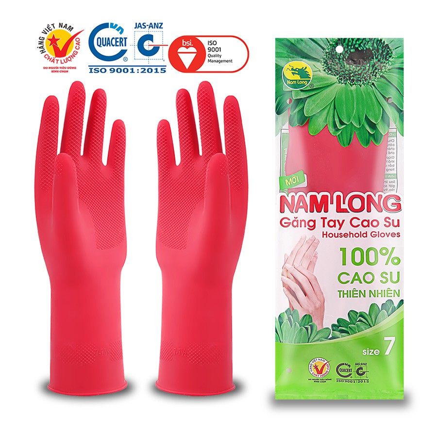 Găng tay cao su Nam long size M - 35cm 100% CAO SU THIÊN NHIÊN