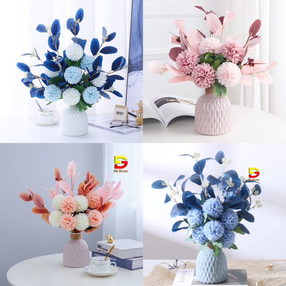 Lọ Hoa Bồ Công Anh - Hoa Giả Tuyệt Đẹp Trang Trí Bàn Trà, Kệ Tủ, Quầy Lễ Tân, Làm Quà Tặng Ý Nghĩa DC-02