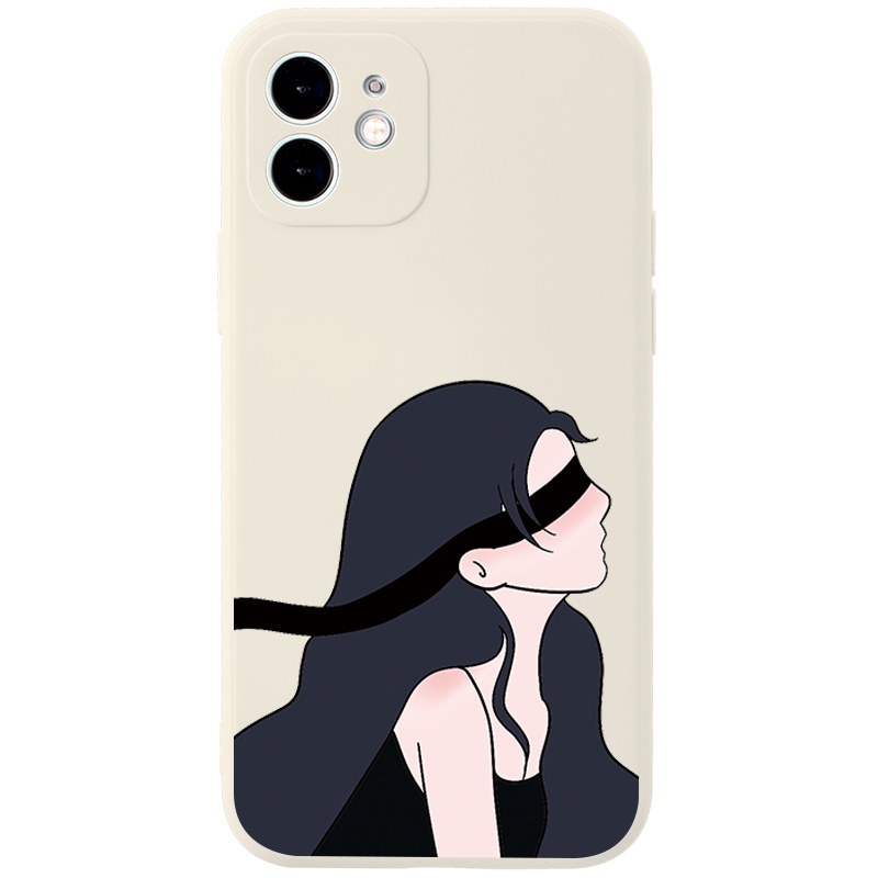 Ốp lưng JURSUE hoạt hình cặp đôi dễ thương đẹp cho iPhone 13 12 11 Pro Max SE 2020 X XR XS 8 7 ip 6S 6 Plus kute Y1863