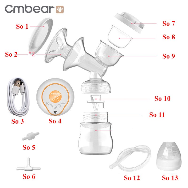 Máy Hút Sữa Điện Đôi Cmbear 9 Cấp Độ Hút Có Matxa Không Đau Rát- ️BẢO HÀNH CHÍNH HÃNG