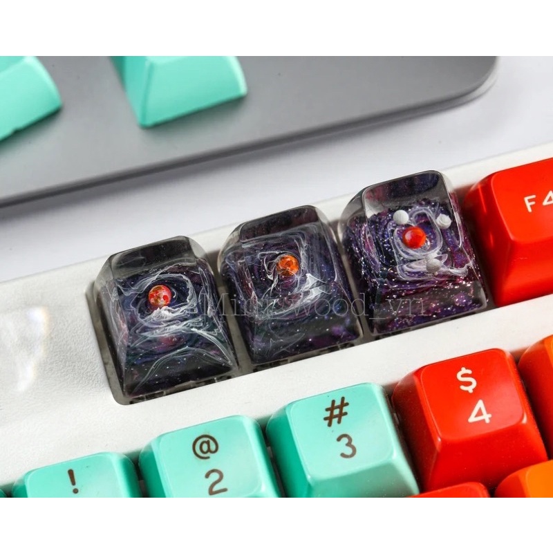 Nút bàn phím cơ Hành tinh Vũ trụ.Keycap resin Galaxy.Keycap Artisan