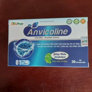 ANVICOLINE (30 viên) - Hỗ trợ hoạt huyết, tăng cường tuần hoàn máu não.