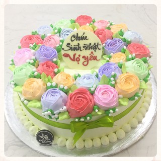 HCM [Voucher] Bánh Kem Sữa Tươi Hoa Hàn Quốc (22cmx7cm) Giao tận nơi tại Bánh Kem Thiên Thần