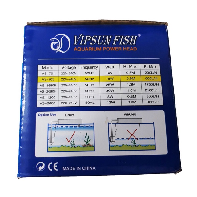Máy Bơm Lọc Nước 15W VIPSUN VS 705