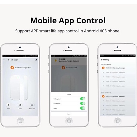 Cảm biến cửa tuya zigbee AKIA door sensor, phát hiện trạng thái đóng hay mở, tạo tự động hoá điều khiển