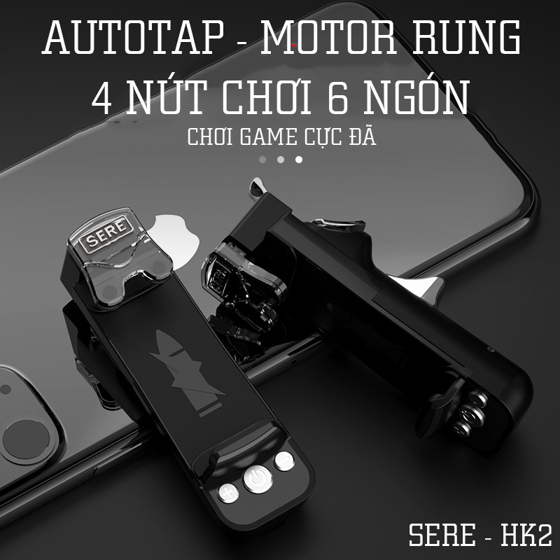 Nút bấm kép Pubg hỗ trợ autotap &amp; chơi 6 ngón cho điện thoại HK2