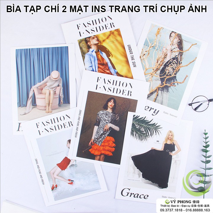 BÌA TẠP CHÍ 2 MẶT 20x27cm POSTER CHỤP ẢNH SẢN PHẨM PHỤ KIỆN TRANG TRÍ BTC2M20x27-38,39,40