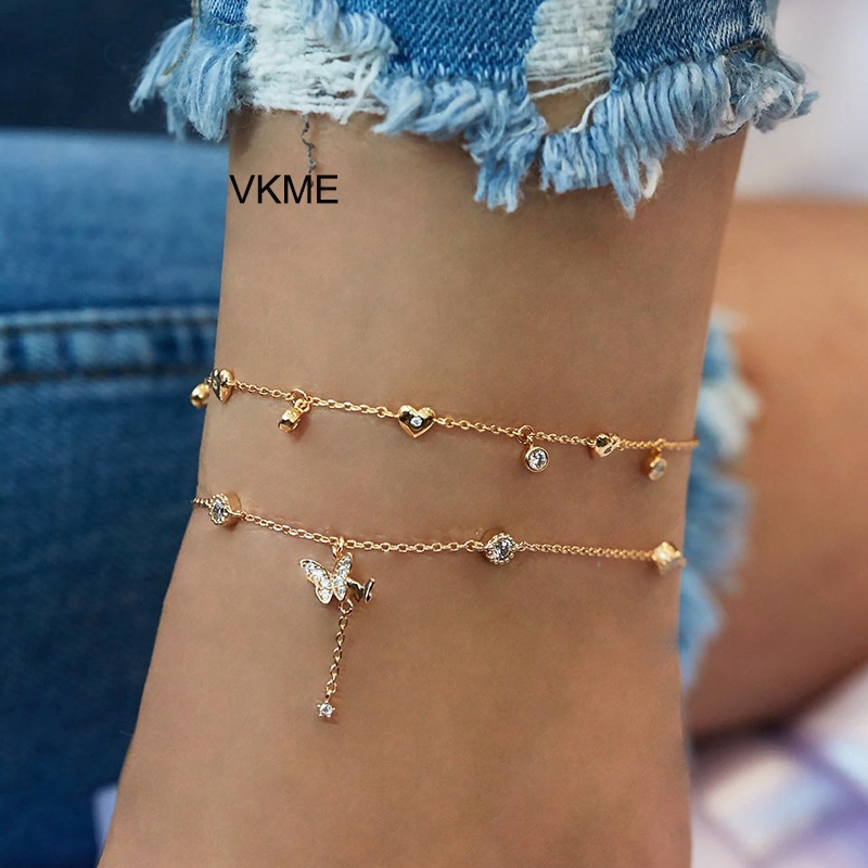 Vòng Chân Hợp Kim Gắn Hình Bướm Xinh Xắn | BigBuy360 - bigbuy360.vn