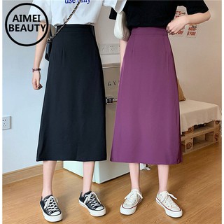 Chân Váy Maxi Màu Đơn Sắc Xẻ Tà Gợi Cảm Cho Nữ