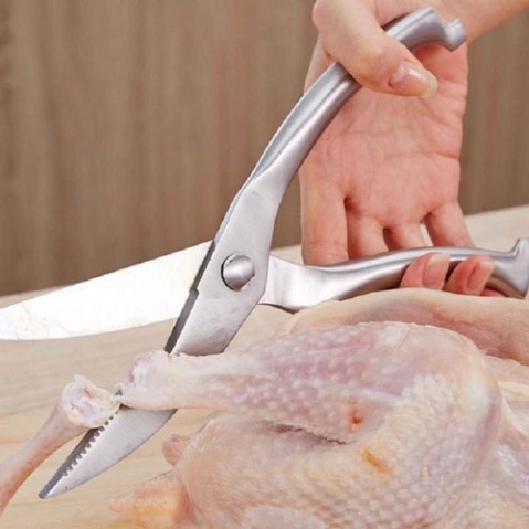 Kéo Cắt Gà, Kéo Cắt Hoa, Dụng Cụ Tỉa Cành, Kéo Cắt Thức Ăn Nhà Bếp Chuyên Dụng Inox Nguyên Khối - Duonghieu6789
