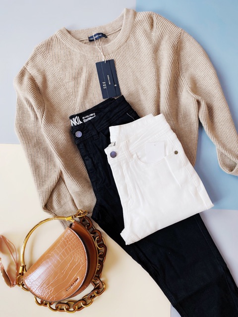 Quần jeans slim boy đen trắng